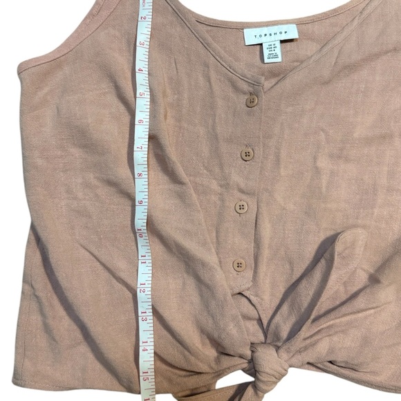 Topshop Blush Pink Button-Down Camisole Tie Front Women’s Size 8 Sleeveless - Picture 6 of 8